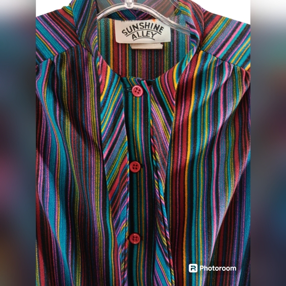 70s look Petite Ladies S/S Blouse-top Dress*. SZ 4P - Picture 3 of 6